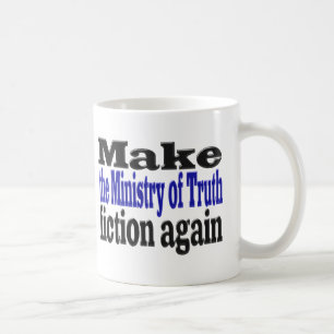 Caneca De Café Ministério da Verdade Notícias Falsas preto e azul
