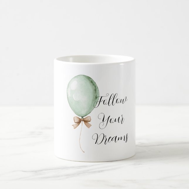Caneca De Café Mint Balloon Cream Bow Dreams (Centro)