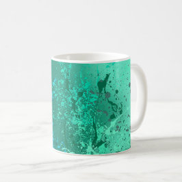 Caneca De Café Mint Flurry Abstract Spatter Art