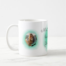 Caneca De Café Mint Green Golden Retriever Personalized Photos