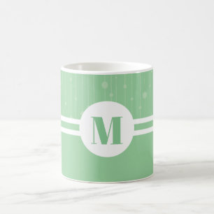 Caneca De Café Mint green stripes monograma pastel
