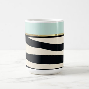 Caneca De Café Mint verde, preto e zebra