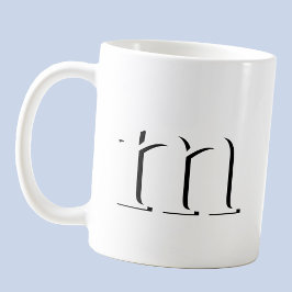 Caneca De Café Minúscula Moderna Monograma Sombra Inicial