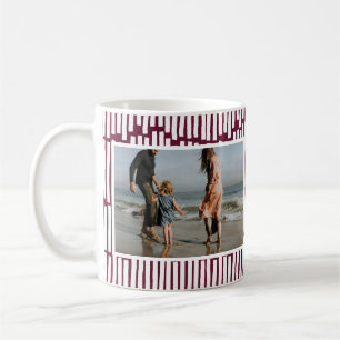 Caneca De Café Minúsculo gráfico 2 fotoburgundy e branco