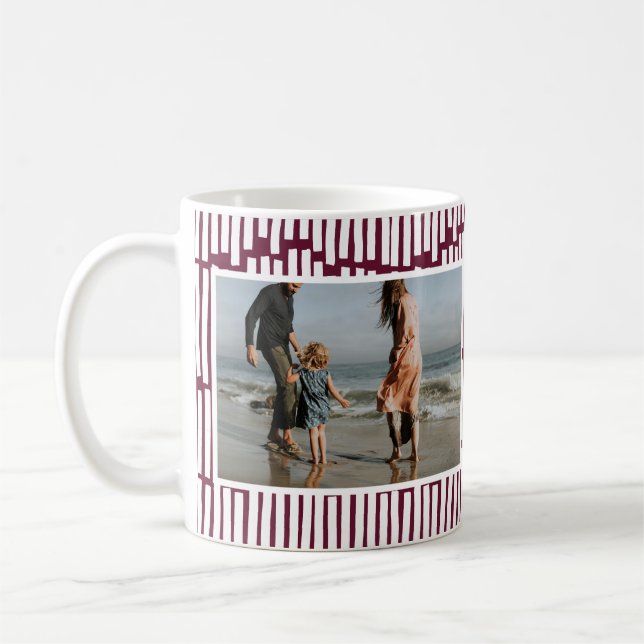Caneca De Café Minúsculo gráfico 2 fotoburgundy e branco (Esquerda)