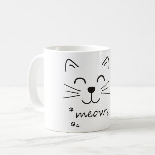 Caneca De Café Miow Cat Face Feliz Felina Mug