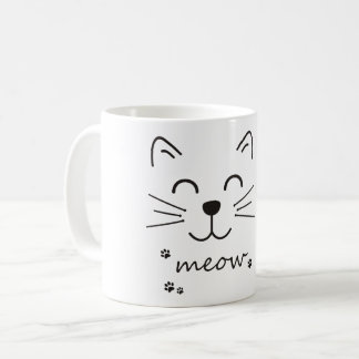 Caneca De Café Miow Cat Face Feliz Felina Mug