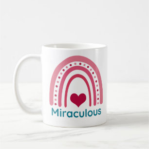 Caneca De Café Miraculosa Viva Magenta Boho Arco-Íris