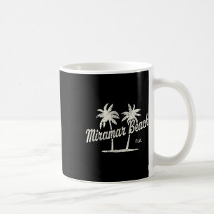 Caneca De Café Miramar Beach Flórida Vintage 70s Palm Trees Graph