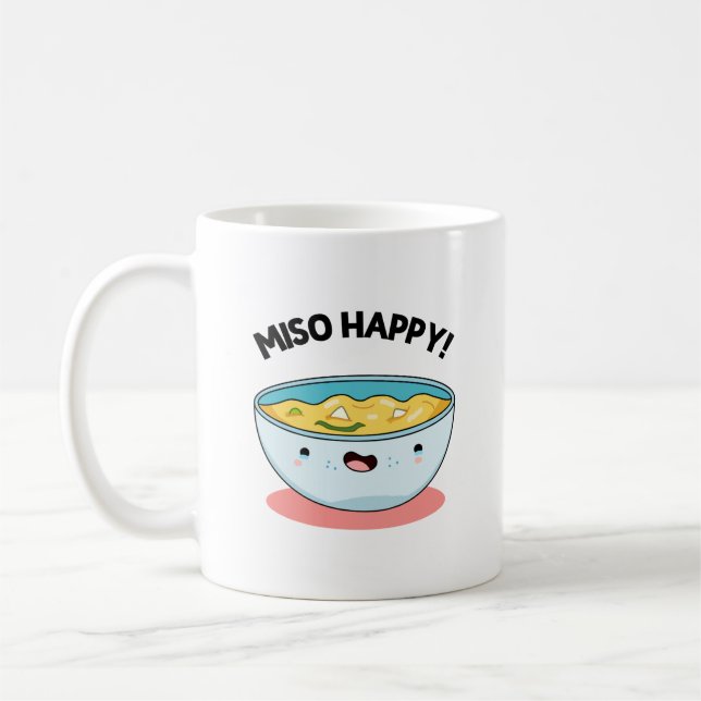 Caneca De Café Miso Happy Funny Soup Pun (Esquerda)