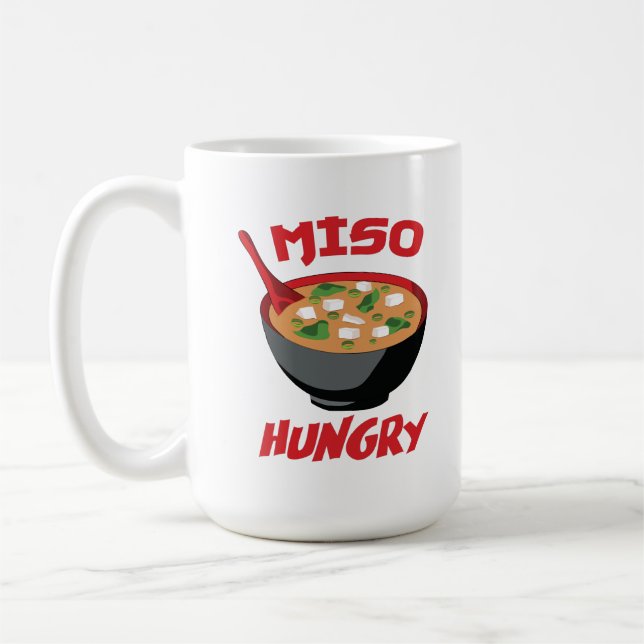 Caneca De Café Miso Hungry Funny Comida Kawaii (Esquerda)