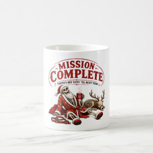 Caneca De Café Missão Completa Papai Noel de Folga Natal Divertid