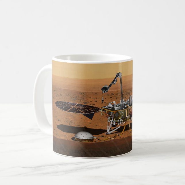 Caneca De Café Missão Lander InSight Mars (Frente Esquerda)