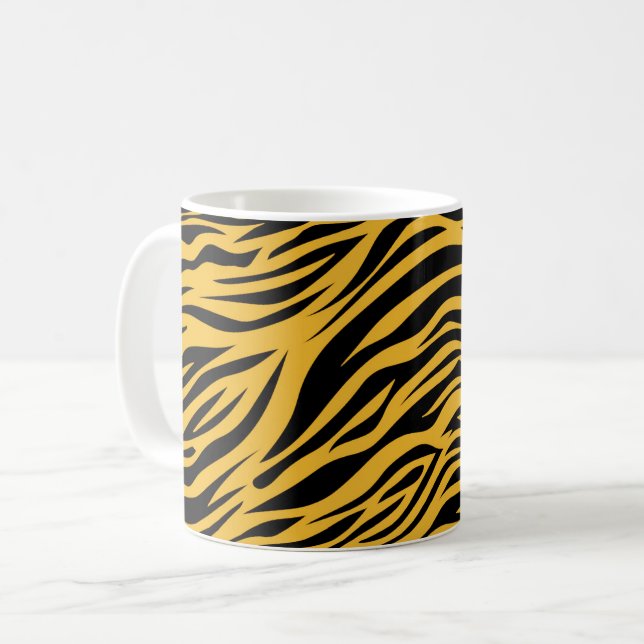 Caneca De Café Missouri Tiger Strips Black and Dourado (Frente Esquerda)