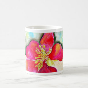 Caneca De Café Mistério Cor de Água da Flor Rosa