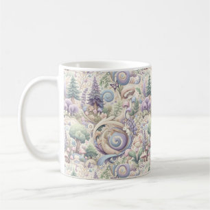 Caneca De Café Mística Pastel Woodland: Um Whirl De Cottagecore