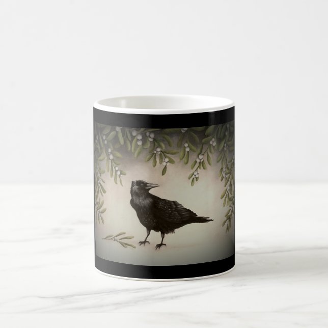 Caneca De Café Mistletoe Crow (Centro)