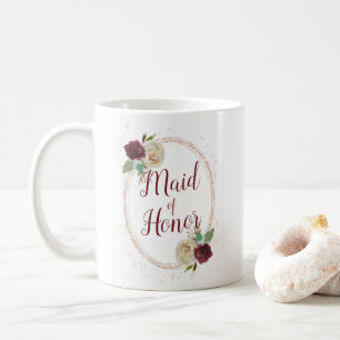 Caneca De Café Mistletoe Manor Rosa Dourada Moldura Oval Dama de