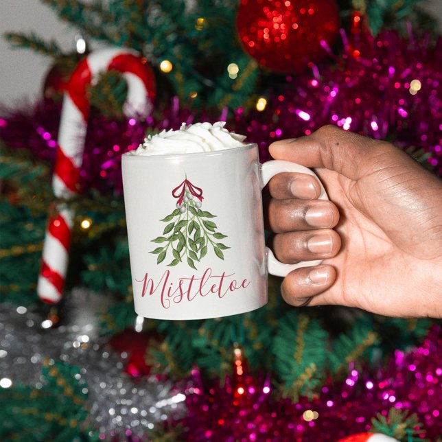 Caneca De Café Mistura Cágica de Natal (Christmas cute merry mistletoe holiday custom mug)