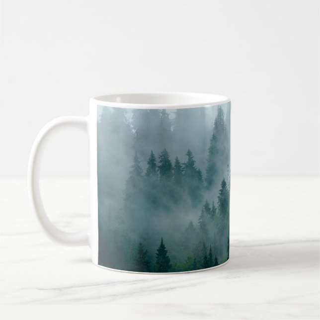 Caneca De Café Mistura com floresta de abeto em hipster (Esquerda)