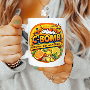 Caneca De Café Mistura de Citrus Pop Art de Vitamina C 