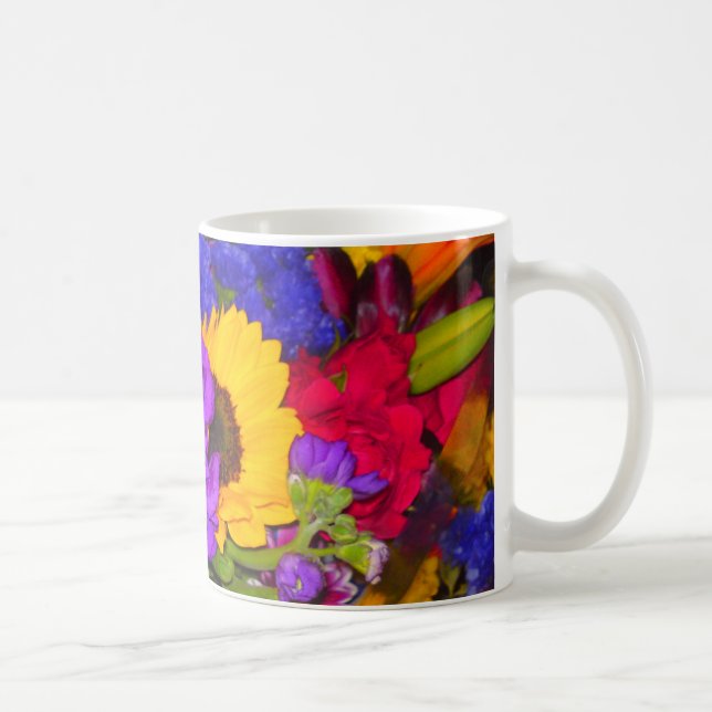 Caneca De Café Mistura de Flor Colorida (Direita)