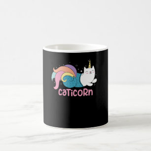 Caneca De Café Mistura de Sereia Caticorn Cute Cat Unicorn