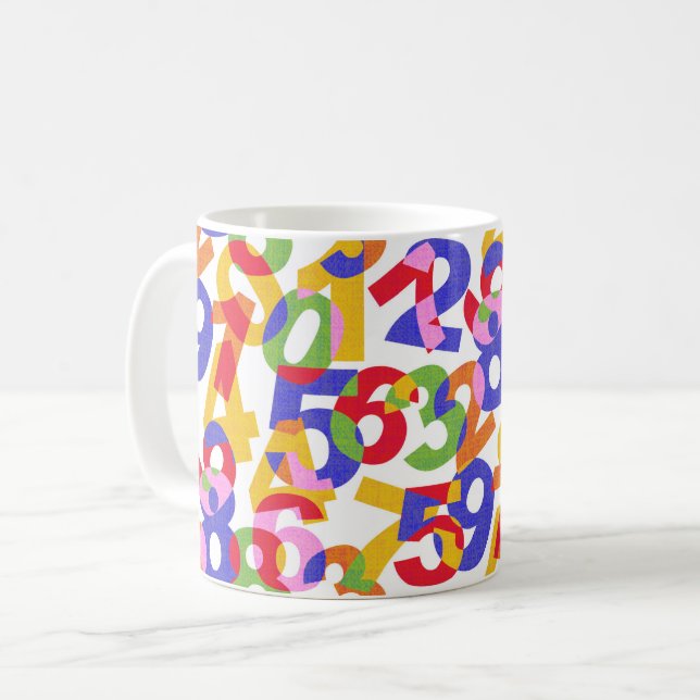 Caneca De Café Misturar números de cores (Frente Esquerda)