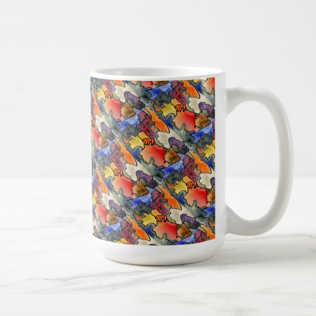 Caneca De Café "Mites e Tites com Cordas" Abstract Design Mug (Direita)