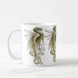 Caneca De Café Mitologia Vintage, Dragão Alado com Cauda de Cobra