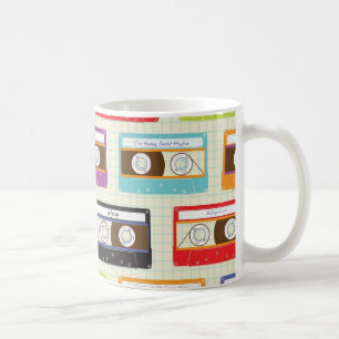 Caneca De Café Mixtapes Indie Retro 80s Cassette Tape Pattern