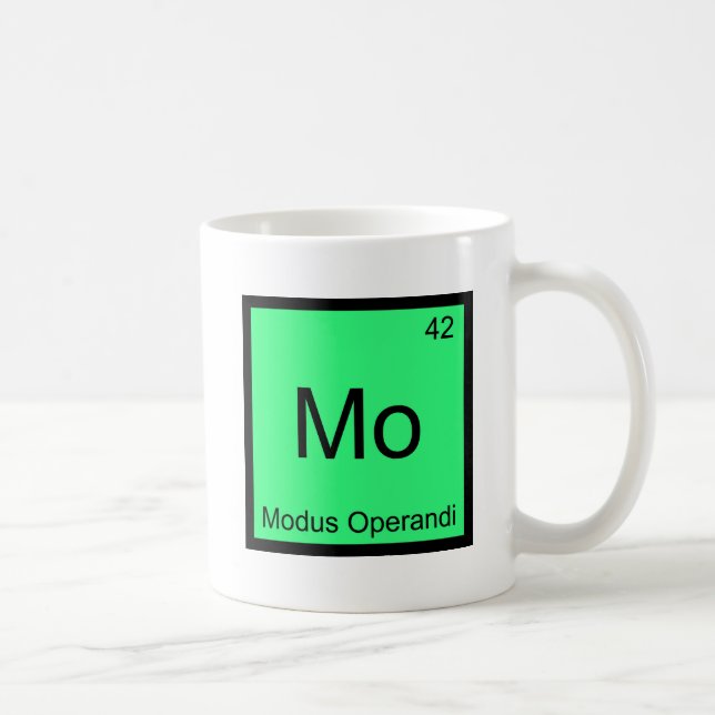 Caneca De Café Mo - Modus Operandi Funny Chemistry Elemento de Qu (Direita)