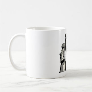 Caneca De Café Moais poligonales