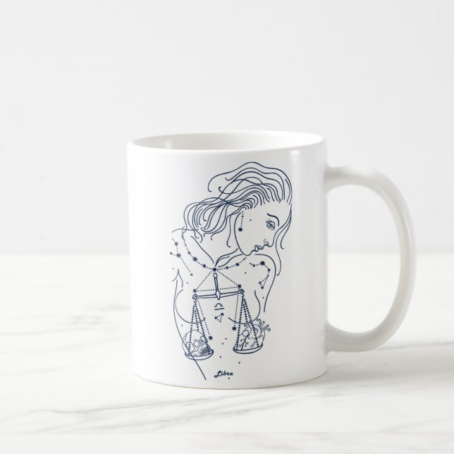 Caneca De Café Moça Libra - Símbolo Zodiac (Direita)
