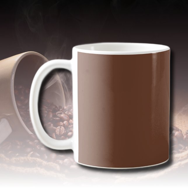 Caneca De Café Mocha Brown Solid Color | Clássico | Elegante (Criador carregado)