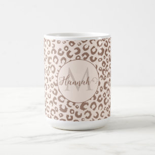 Caneca De Café Mocha Mousse e Cream Tan Leopard Padrão