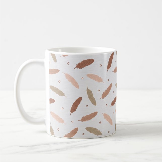 Caneca De Café Mocha Mousse Feathers Mug (Esquerda)