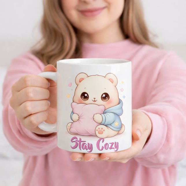 Caneca De Café Mochi Cuddle Bear Cute Kawaii Style Pillow Hug  (Criador carregado)