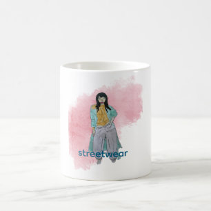 Caneca De Café Moda Asiática em Streetwear