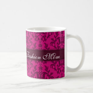 Caneca De Café Moda mãe mama mães rosas ricas e damasco