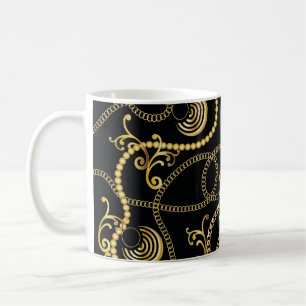 Caneca De Café Moda sem costura da corrente do ouro, Illustrati