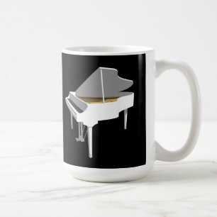 Caneca De Café modelo 3D: Piano de cauda branco: