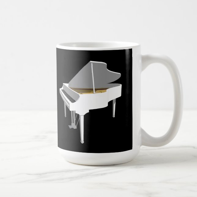 Caneca De Café modelo 3D: Piano de cauda branco: (Direita)