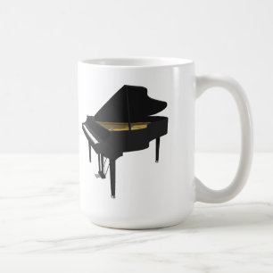 Caneca De Café modelo 3D: Piano de cauda preto: