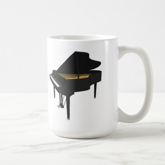 Caneca De Café modelo 3D: Piano de cauda preto: (Direita)