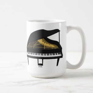 Caneca De Café modelo 3D: Piano de cauda preto: