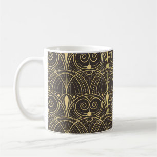 Caneca De Café modelo de azulejos geométricos modernos vintage.