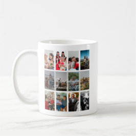 Caneca De Café Modelo de Colagem de Memórias com 12 Fotos dos Avó