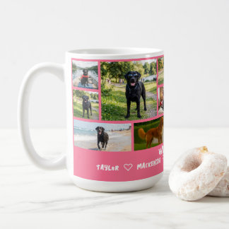 Caneca De Café Modelo de Colagem Personalizado com 14 Fotos e Tex