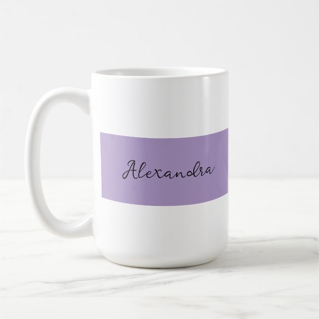 Caneca De Café Modelo de Faixa Roxa Com Nome (Esquerda)